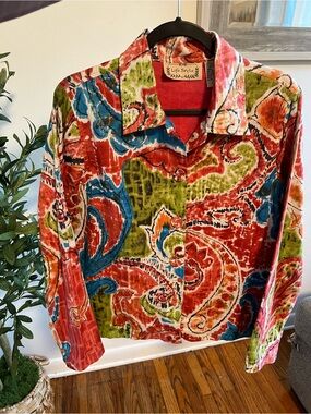 Multicolor Paisley Button-Down Shirt - Red, Green & Blue